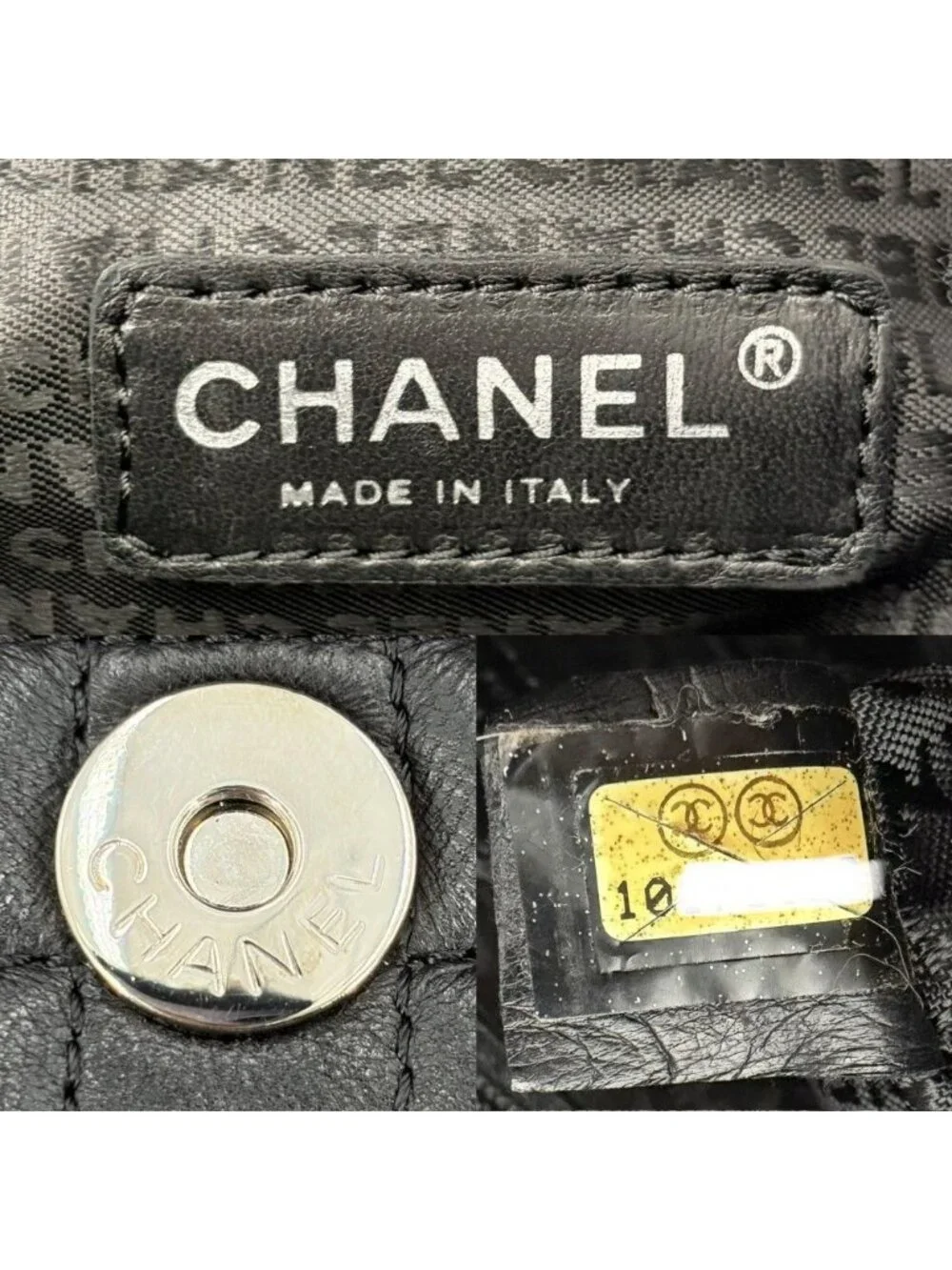 Chanel Shoulder Bag Icon Chocolate Mini Chain CC Logo Camellia Lambskin Black